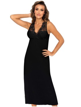 Сорочка с кружевным верхом Donna KRISTINA LONG черный, Цвет: черный, Размеры: S