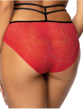 Кружевные трусики c ремешками MAT LOREN F-3636-5 czerwono-czarny, Цвет: красный, Размеры: S, изображение 2