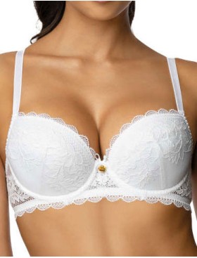 Бюстгальтер балконет пуш-ап MAT ESTELLE bialy M-0198-11-1, Цвет: белый, Размеры: 65D
