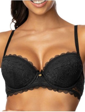 Бюстгальтер балконет пуш-ап MAT ESTELLE czarny M-0198-11-1, Цвет: черный, Размеры: 80C