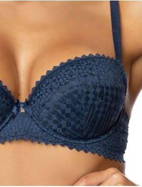 Бюстгальтер балконет пуш-ап MAT MADDIE granat M-3633-11, Цвет: синий, Размеры: 65D, изображение 4