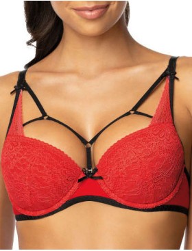 Бюстгальтер с лентами MAT LOREN M-3636-11 czerwono-czarny, Цвет: красный, Размеры: 80C