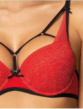Бюстгальтер с лентами MAT LOREN M-3636-11 czerwono-czarny, Цвет: красный, Размеры: 80C, изображение 4