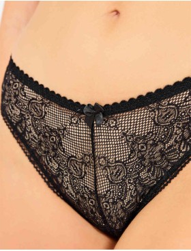 Трусы стринги Simona M 003 черный-сетка, Цвет: черно-сетка, Размеры: L, изображение 3