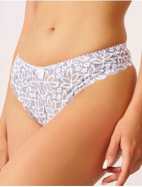 Трусы стринги биколорное кружево Simona M 003 рябушка, Цвет: рябушка, Размеры: L, изображение 3
