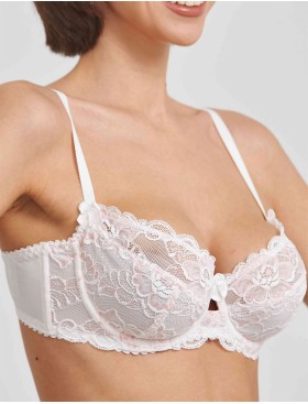 Бюстгальтер мягкий кружевной Simona M 484 молоко-роза, Цвет: молоко-роза, Размеры: 75E, изображение 4