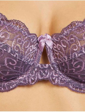 Бюстгальтер мягкий кружевной Simona M 484 серо-туман, Цвет: серо-туман, Размеры: 75E, изображение 3