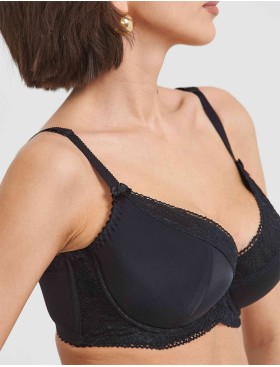 Бюстгальтер полумягкий Simona M 610 черный-сетка, Цвет: черно-сетка, Размеры: 75H, изображение 4