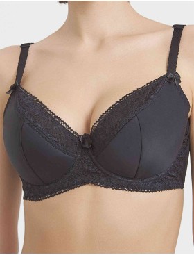 Бюстгальтер полумягкий Simona M 610 черный-сетка, Цвет: черно-сетка, Размеры: 75H