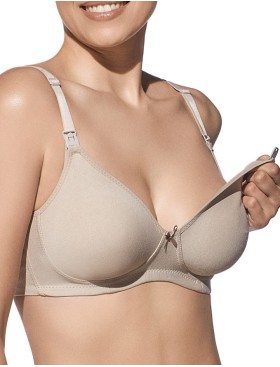 Хлопковый бюстгальтер для кормления Selene AMANDA серо-бежевый, Цвет: серо-бежевый, Размеры: 100C