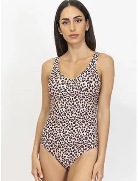 Леопардовый слитный купальник Sielei AN51 sabbia, Цвет: sabbia (песочный), Размеры: 75D