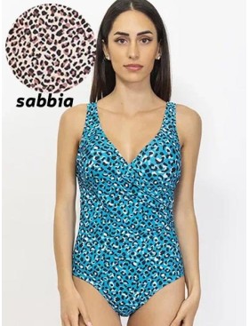 Леопардовый купальник с формованными чашками Sielei AN52 sabbia, Цвет: sabbia (песочный), Размеры: 85B