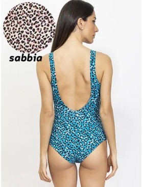 Леопардовый купальник с формованными чашками Sielei AN52 sabbia, Цвет: sabbia (песочный), Размеры: 85B, изображение 2