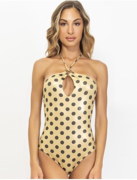 Слитный купальник в горох Sielei CO50 oro, Цвет: oro (золотой), Размеры: 75B
