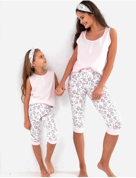 Пижама для девочки с бриджами Sensis SHEENA KIDS, Цвет: розовый, Размеры: 98-104, изображение 2