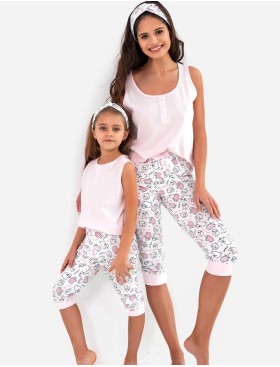 Пижама для девочки с бриджами Sensis SHEENA KIDS, Цвет: розовый, Размеры: 98-104, изображение 3