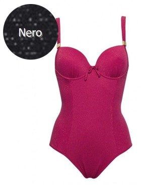 Слитный купальник с формованной чашкой Sielei LUREX LU50 nero, Цвет: nero (черный), Размеры: 75C, изображение 2