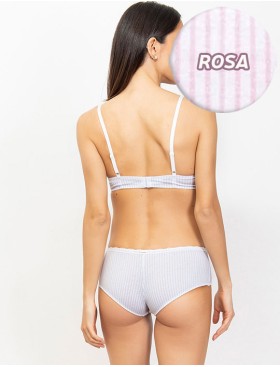 Комплект пуш-ап без косточек и шорты Sielei MILKY LACE 7338+7339 rosa, Цвет: rosa (розовый), Размеры: 85B, изображение 2