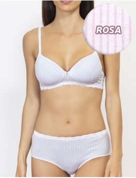 Комплект пуш-ап без косточек и шорты Sielei MILKY LACE 7338+7339 rosa, Цвет: rosa (розовый), Размеры: 85B