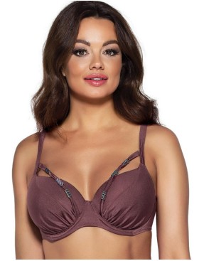 Бюст купальный поролоновый с декоративными лентами AVA HOT CHOCOLATE SK168 U, Цвет: тауп, Размеры: 95C, изображение 3