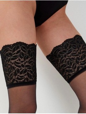 Чулки с кружевной резинкой Dim 01KH UP SEXY 15 den, Цвет: черный, Размеры: 3, изображение 2