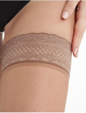 Чулки с кружевной резинкой Dim 0965 SUBLIM 15 den бежевый, Цвет: бежевый, Размеры: 1, изображение 2