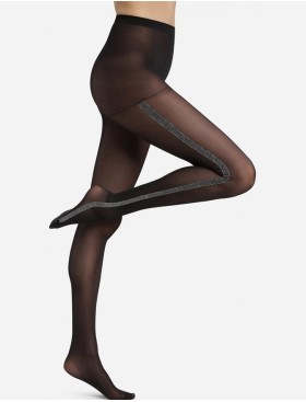 Колготки с узором Dim 0CMD STYLE, Цвет: черный/серебро, Размеры: 3/4