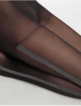 Колготки с узором Dim 0CMD STYLE, Цвет: черный/серебро, Размеры: 3/4, изображение 2