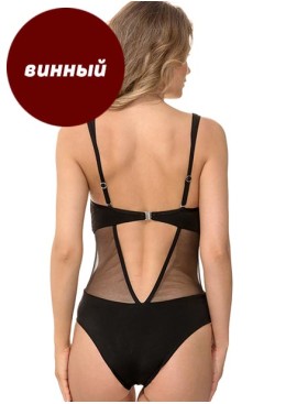 Слитный купальник с формованной чашкой Jolidon FR5U винный, Цвет: винный, Размеры: 75C, изображение 2