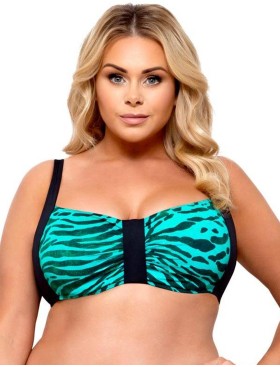 Верх купальника Lorin L3088/1, Цвет: черный/зеленый, Размеры: 100D