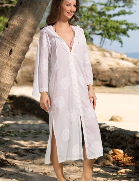 Длинная туника с капюшоном Mia-Amore ARGENTINA 6886, Цвет: белый, Размеры: L