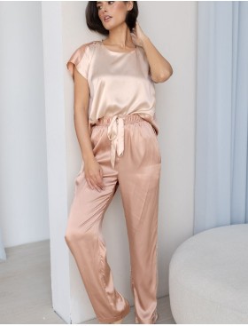 Комплект атласный с брюками Mia-Amore HAILEY 7306, Цвет: миндальный, Размеры: S, изображение 4