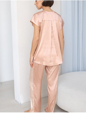 Комплект атласный с брюками Mia-Amore HAILEY 7306, Цвет: миндальный, Размеры: S, изображение 3