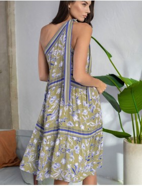 Сарафан из вискозы и шёлка Mia-Amore LIBERTINA 1950, Цвет: оливковый, Размеры: S, изображение 2