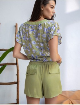 Комплект из вискозы и шёлка Mia-Amore LIBERTINA 1952, Цвет: оливковый, Размеры: S, изображение 2