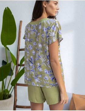 Комплект из вискозы и шёлка Mia-Amore LIBERTINA 1952, Цвет: оливковый, Размеры: S, изображение 3