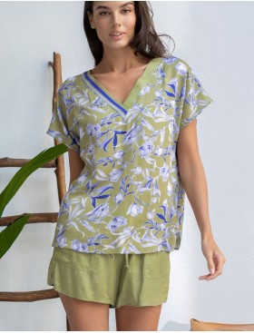 Комплект из вискозы и шёлка Mia-Amore LIBERTINA 1952, Цвет: оливковый, Размеры: S, изображение 4