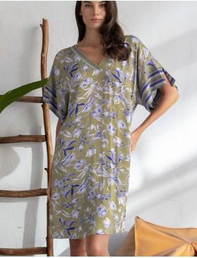 Туника из вискозы и шёлка Mia-Amore LIBERTINA 1954, Цвет: оливковый, Размеры: S/M