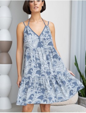 Короткий сарафан вискоза Mia-Amore PACIFIC OCEAN 1970, Цвет: голубой, Размеры: S