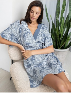 Короткая туника из вискозы Mia-Amore PACIFIC OCEAN 1978, Цвет: голубой, Размеры: S/M, изображение 3