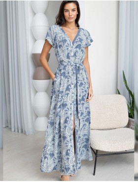 Длинное платье рубашка Mia-Amore PACIFIC OCEAN 1979, Цвет: голубой, Размеры: L