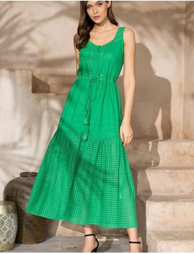 Длинный сарафан из хлопка Mia-Amore ROCHELLE 1618 изумрудный, Цвет: изумрудный, Размеры: M