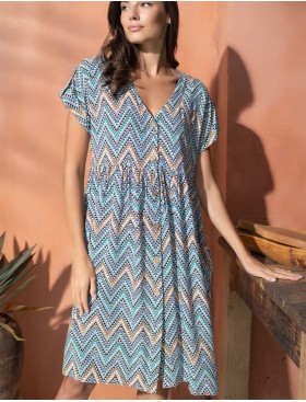 Легкий халат на пуговицах Mia-Amore VEGAS 1991 синий, Цвет: синий, Размеры: 2XL/3XL, изображение 3