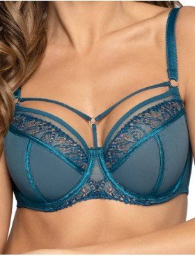 Бюстгальтер полумягкий со стрэпами Novika DEMI N02 PU, Цвет: синий топаз, Размеры: 105C