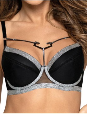 Бюстгальтер балконет пуш-ап Novika HALLEY №01 U, Цвет: черный, Размеры: 70C