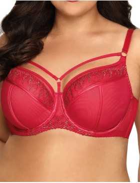 Бюстгальтер мягкий со стрэпами Novika MARGOT N03 M, Цвет: красный, Размеры: 65E