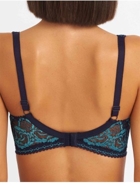 Бюстгальтер балконет кружево биколор Simona M 608/98 кварц-лазурит, Цвет: кварц-лазурит, Размеры: 90B, изображение 2