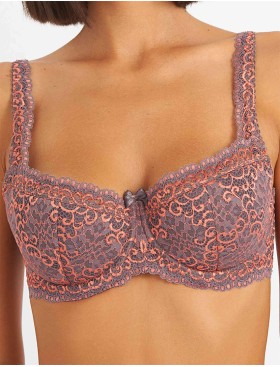 Бюстгальтер балконет кружево биколор Simona M 608 акула, Цвет: акула, Размеры: 85G