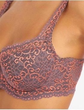 Бюстгальтер балконет кружево биколор Simona M 608 акула, Цвет: акула, Размеры: 85G, изображение 4