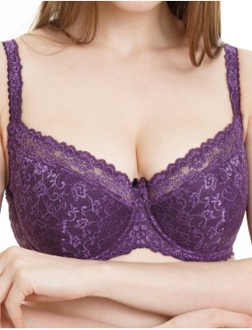 Бюстгальтер балконет Simona M 608 ежевика, Цвет: ежевика, Размеры: 75D